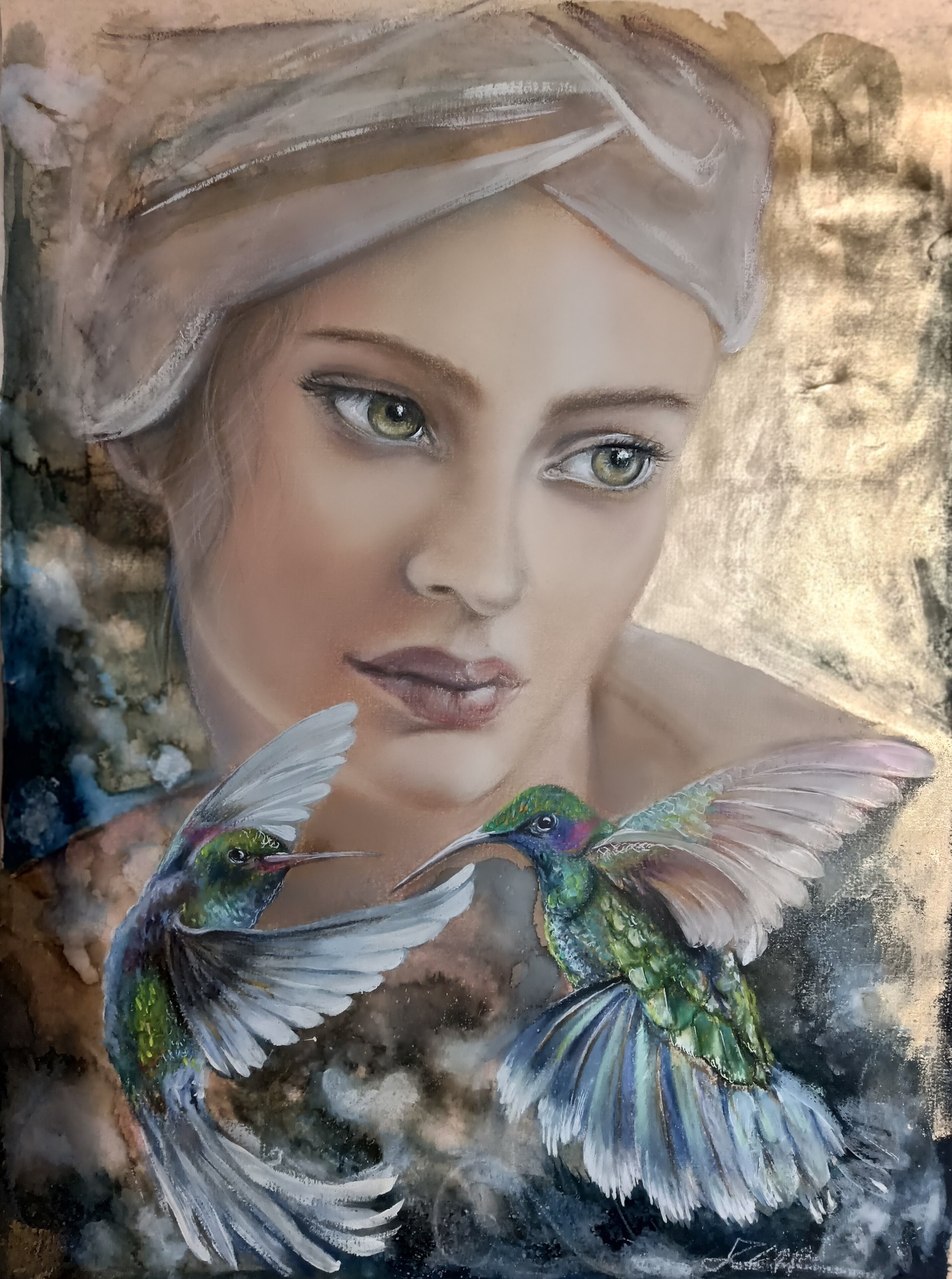 Serie Donna con Colibrì 